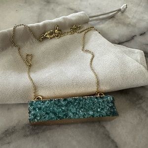 Blue Quartz Bar Necklace